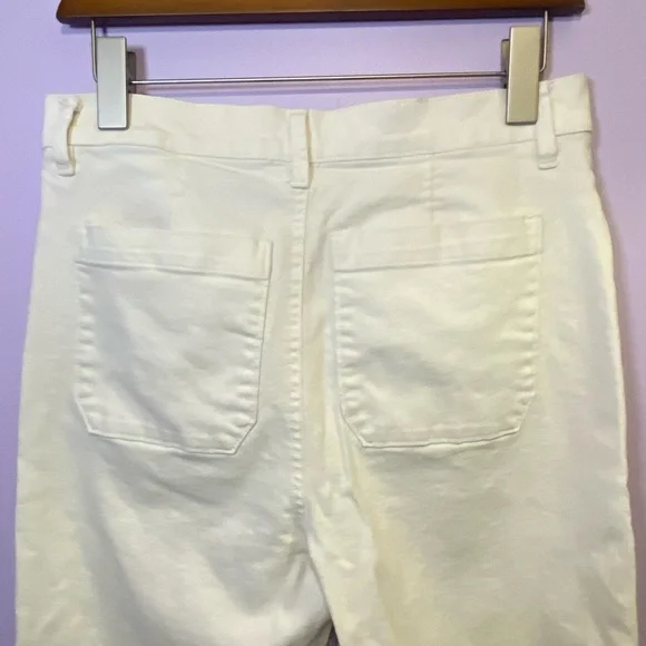 ⭐️BOGO⭐️ Ann Taylor Factory off white high-waisted, wide-leg, cropped jeans - Picture 9 of 11